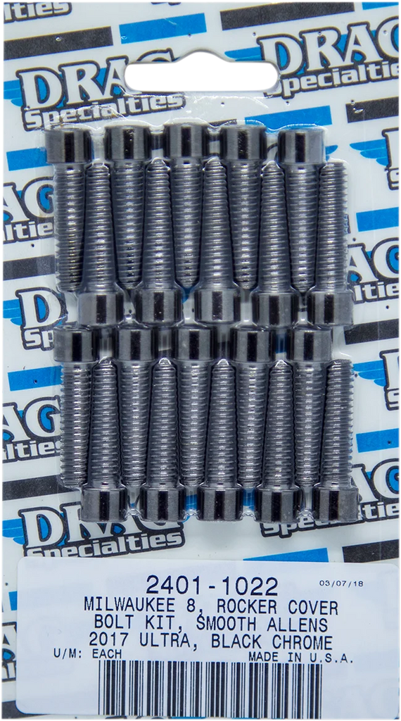 Bolt Kit - Rocker - Black/Chrome - Smooth - M8 DragSpecialties MK777SBK - Main Product View
