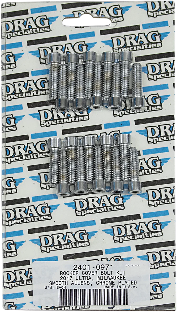 Bolt Kit - Rocker Cover - Chrome - Smooth - M8 DragSpecialties MK777S - Main Product View