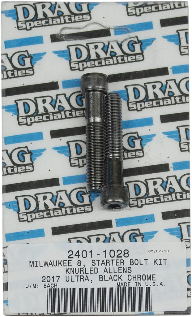 Bolt Kit - Starter - Black/Chrome - Knurled - M8 DragSpecialties MK781BK - Main Product View