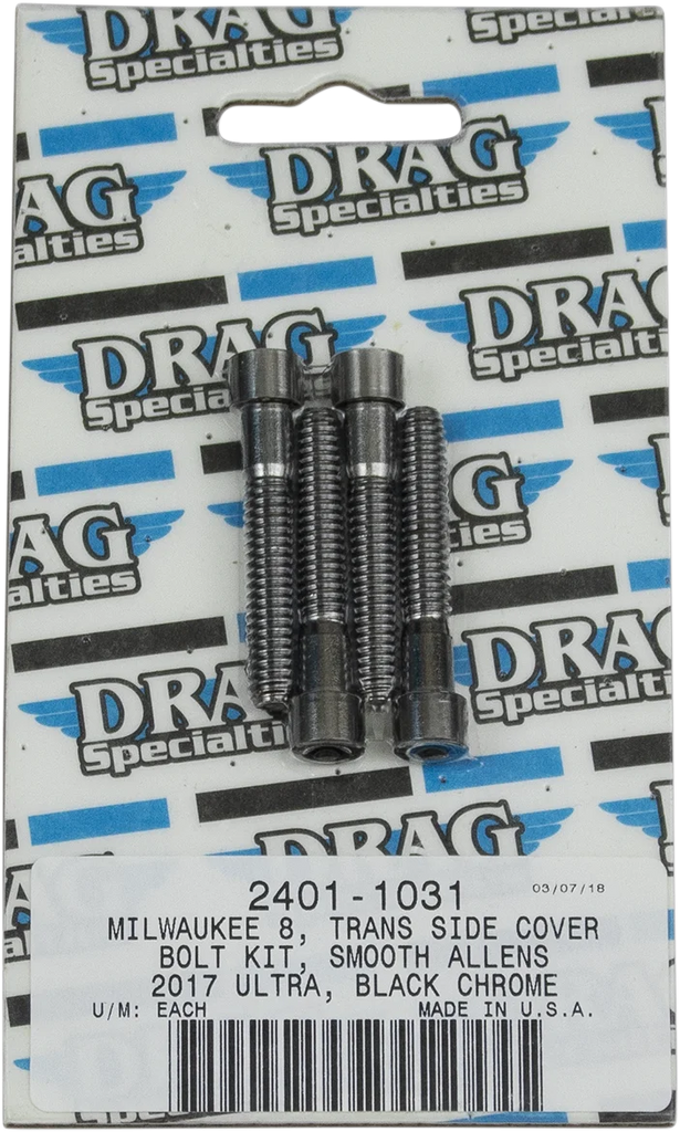 Bolt Kit - Transmission Cover - Black/Chrome - Smooth - M8 DragSpecialties MK782SBK - Main Product View