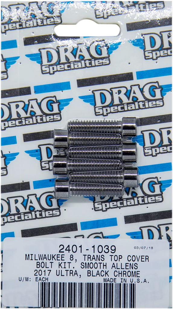 Bolt Kit - Transmission Top - Black/Chrome - M8 DragSpecialties MK786SBK - Main Product View