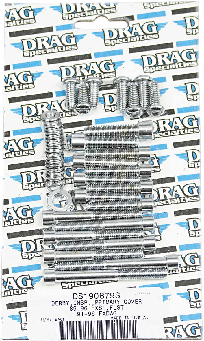 Bolt Set - Primary - Knurled - Softail DragSpecialties MK266 - Back View