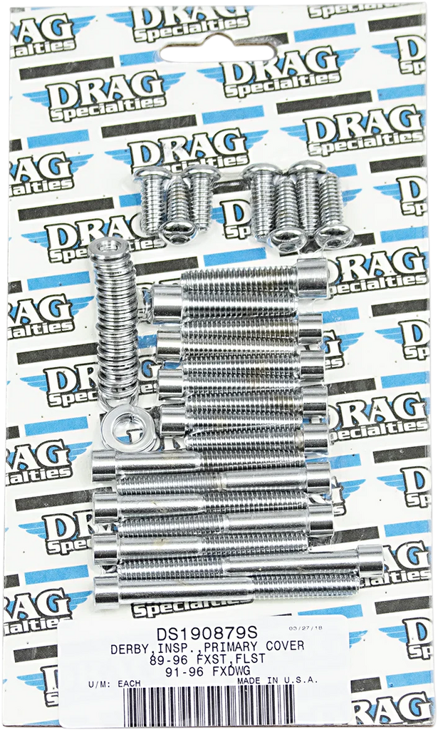 Bolt Set - Primary - Knurled - Softail DragSpecialties MK266 - Back View