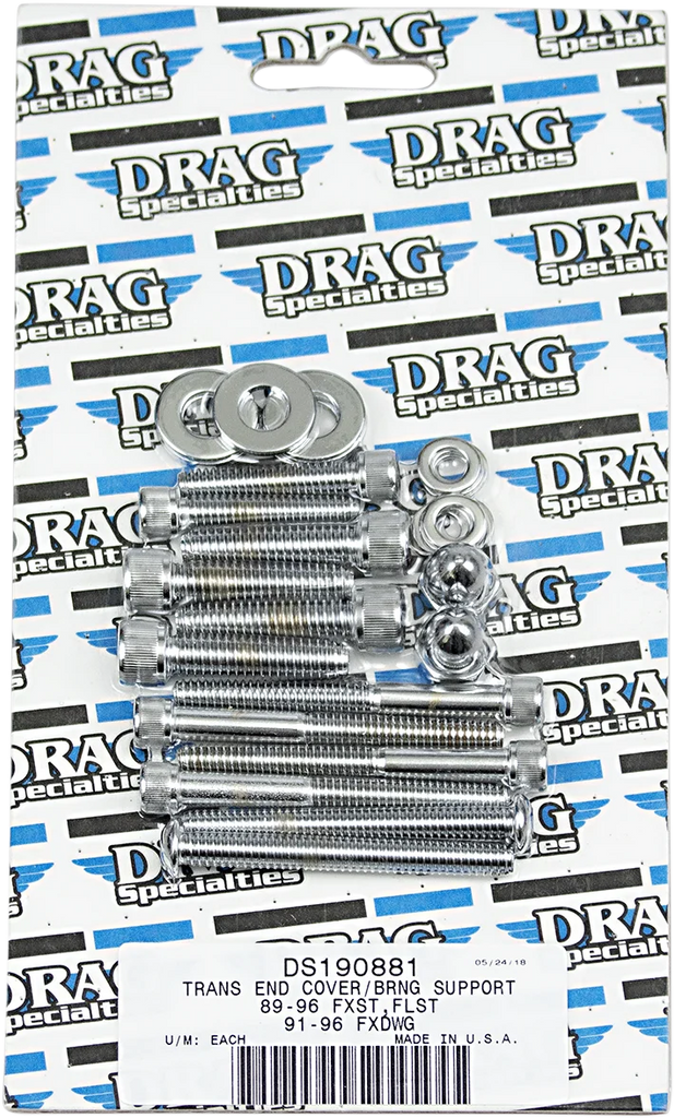 Bolt Set - Transmission End - Knurled - Softail DragSpecialties MK268 - Main Product View