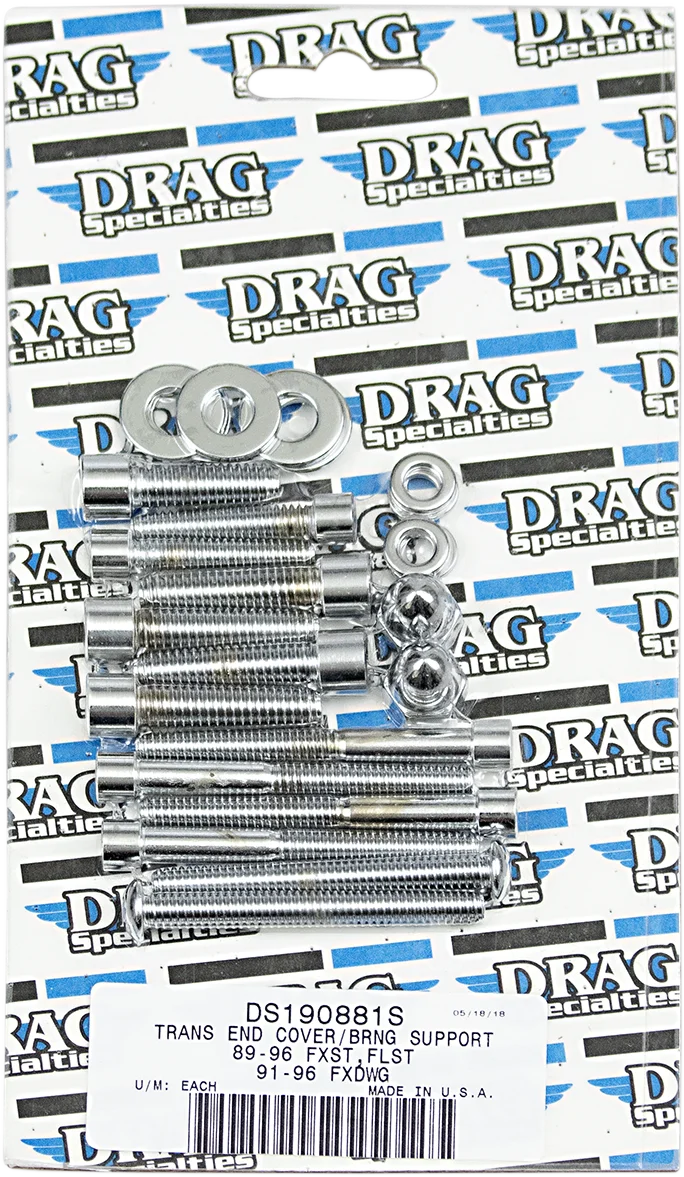 Bolt Set - Transmission End - Knurled - Softail DragSpecialties MK268 - Back View