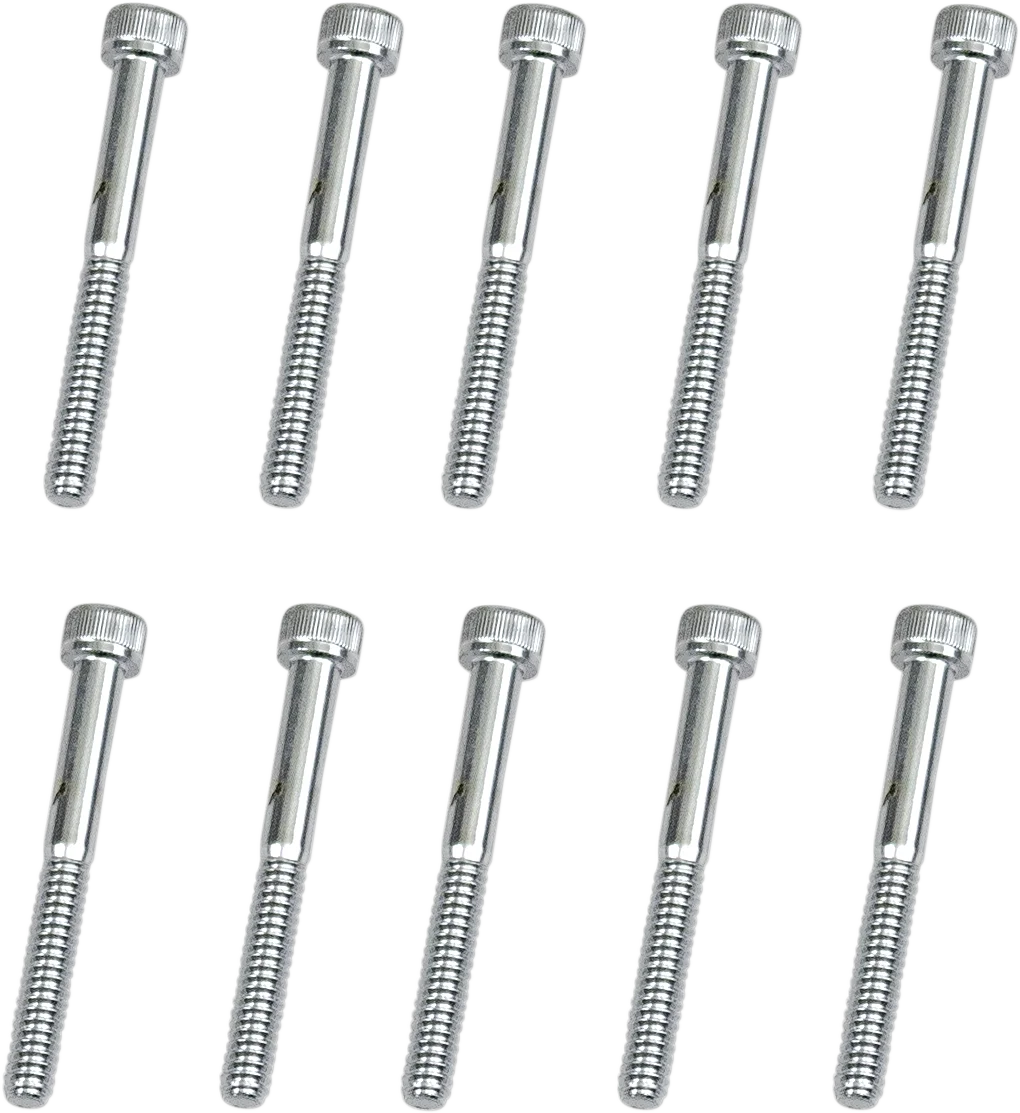 Bolts - Socket-Head - Replacement - Knurled/Coarse Thread - #10-24 x 2" - 10 Pack DragSpecialties MPB199 - Side View