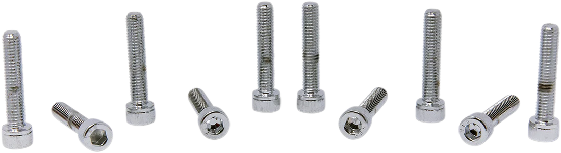 Bolts - Socket-Head - Replacement - Knurled/Fine Thread - #10-32 x 1" - 10 Pack DragSpecialties MPB204 - Side View