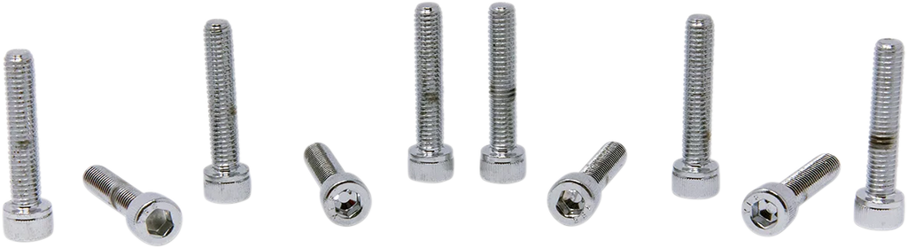 Bolts - Socket-Head - Replacement - Knurled/Fine Thread - #10-32 x 1" - 10 Pack DragSpecialties MPB204 - Side View