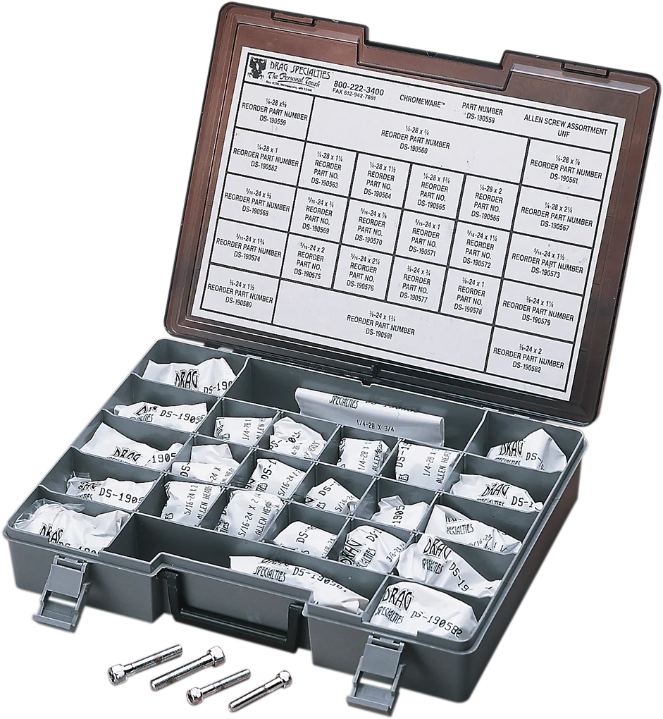 Bolts - Socket-Head/Assortment - Knurled/Smooth - Fine Thread - Kit DragSpecialties MK203 - Main Product View