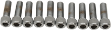 Load image into Gallery viewer, Bolts - Socket-Head/Replacement - Knurled/Fine Thread - 1/4"-28 x 1-1/2" - 10 Pack DragSpecialties MPB284 - Side View