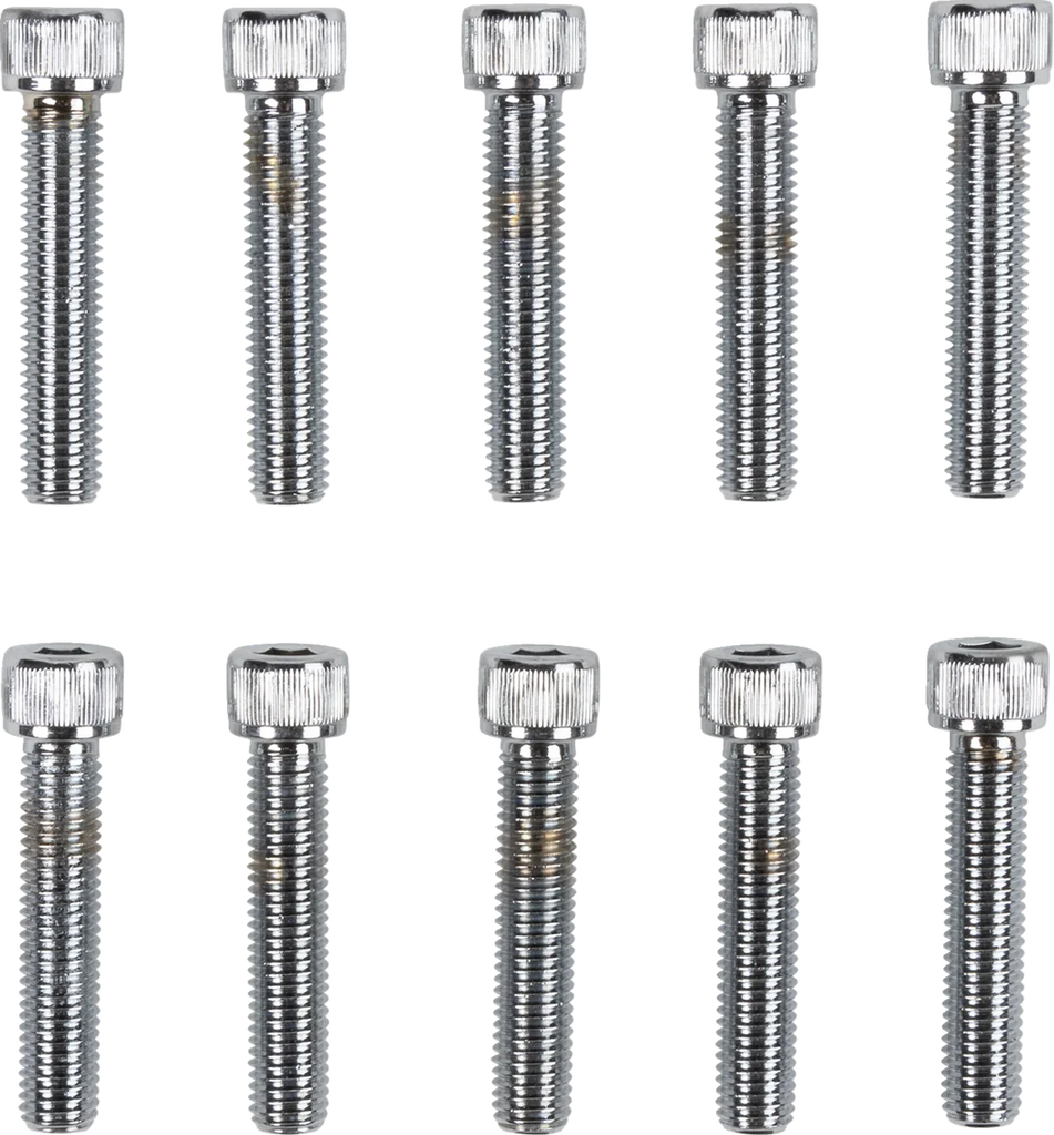 Bolts - Socket-Head/Replacement - Knurled/Fine Thread - 1/4"-28 x 1-1/4" - 10 Pack DragSpecialties MPB283 - Main Product View