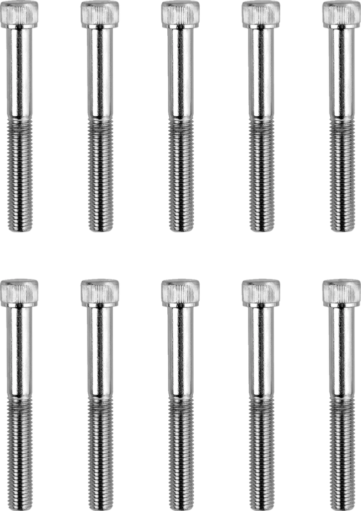 Bolts - Socket-Head/Replacement - Knurled/Fine Thread - 1/4"-28 x 2" - 10 Pack DragSpecialties MPB286 - Main Product View
