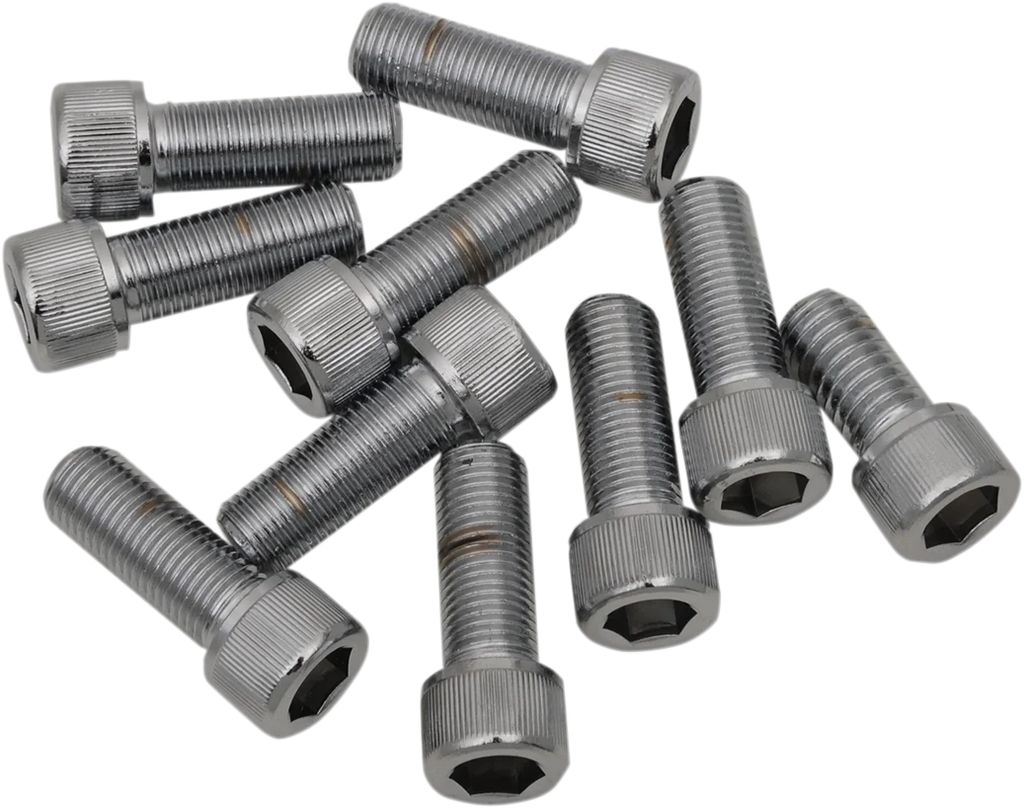 Bolts - Socket-Head/Replacement - Knurled/Fine Thread - 3/8"-24 x 1-1/4" - 10 Pack DragSpecialties MPB251 - Main Product View