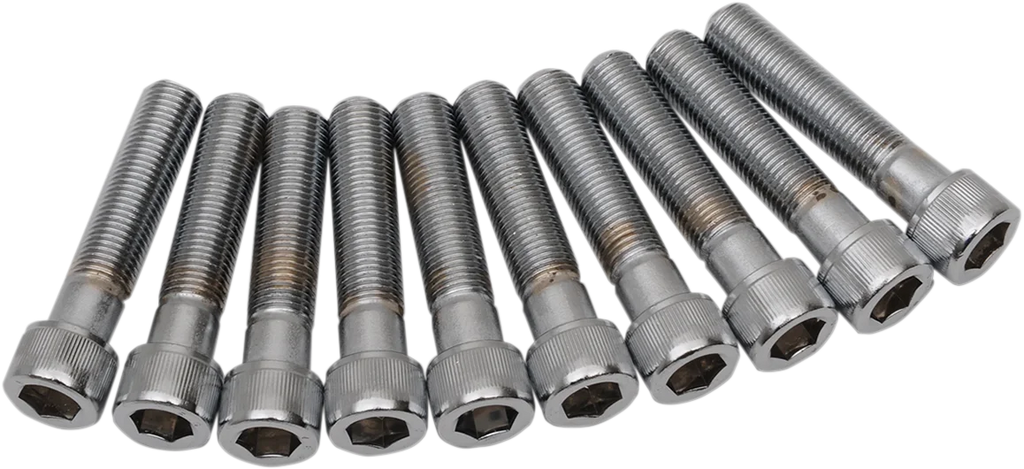 Bolts - Socket-Head/Replacement - Knurled/Fine Thread - 3/8"-24 x 2" - 10 Pack DragSpecialties MPB254 - Main Product View