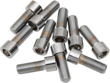 Load image into Gallery viewer, Bolts - Socket-Head/Replacement - Knurled/Fine Thread - 3/8"-24 x 3/4" - 10 Pack DragSpecialties MPB249 - Installation View