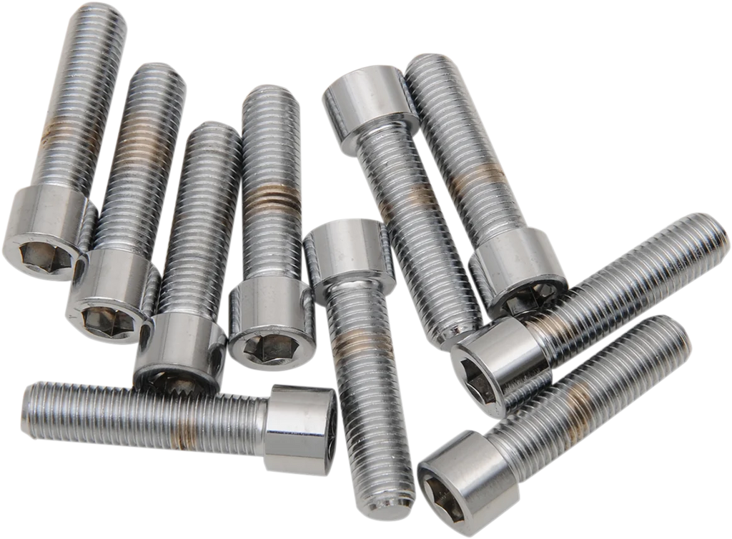 Bolts - Socket-Head/Replacement - Knurled/Fine Thread - 5/16"-24 x 1" - 10 Pack DragSpecialties MPB228 - Back View
