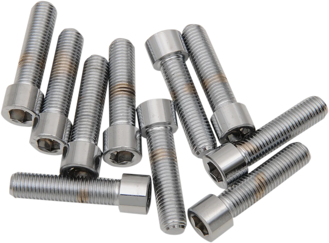 Bolts - Socket-Head/Replacement - Knurled/Fine Thread - 5/16"-24 x 1-1/2" - 10 Pack DragSpecialties MPB230 - Back View