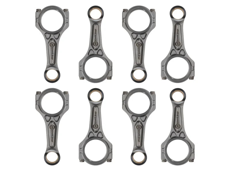 BoostLine 01-10 (11-12 LML) GM Duramax 6.6L Diesel 6.418in Connecting Rod Kit Tapered Pin End - Side View