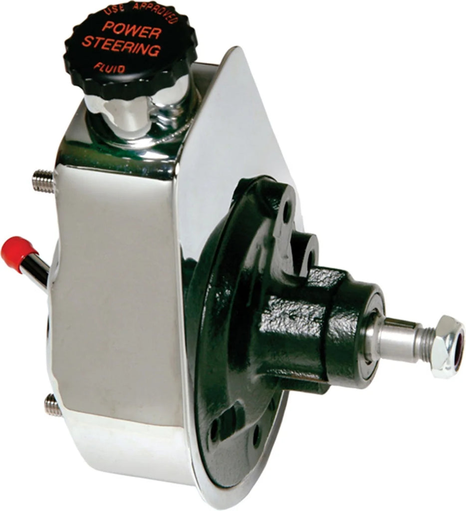 Borgeson P/S Pump; Saginaw Self Contained; Chrome; Mustang Pressure - Main Product View