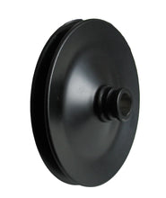 Load image into Gallery viewer, Borgeson Power Steering Pump Pulley; 5-1/2in. Diameter; Painted Black; 1-Row; Press-on - Main Product View