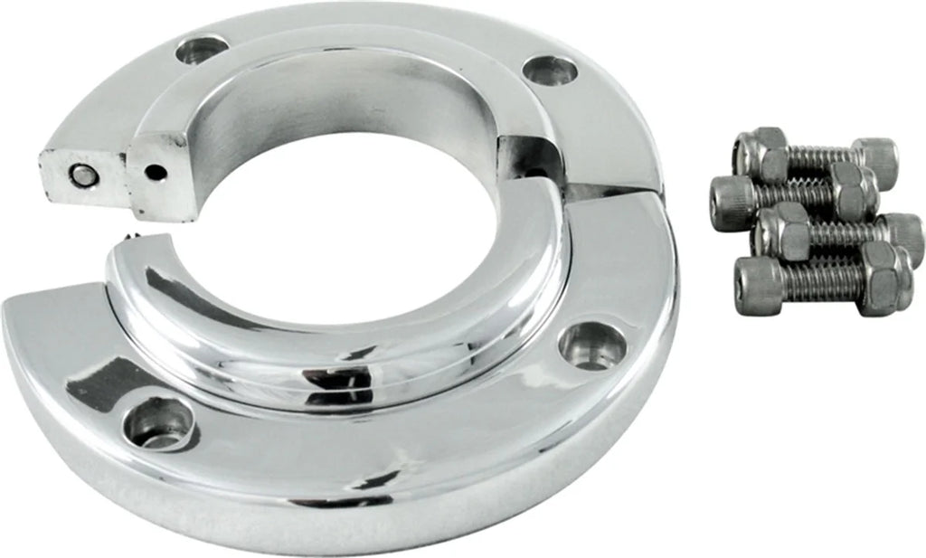 Borgeson Split Swivel Floor Mount For 2in. Steering Column; Machine Finish Aluminum - Main Product View