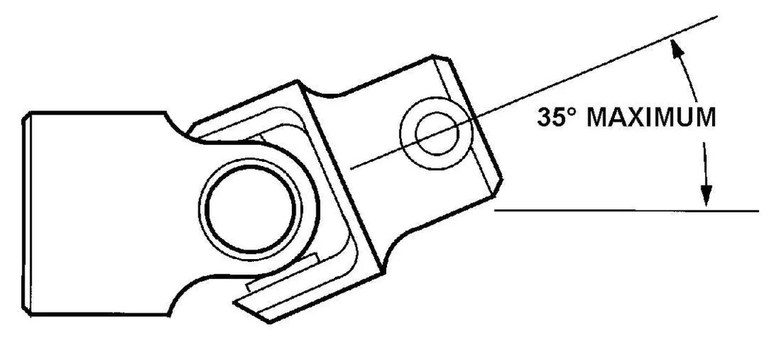 Borgeson Steel Single Steering Universal Joint. Fits 1in.-48 Spline X 1in. Double-D. 014352 - Back View