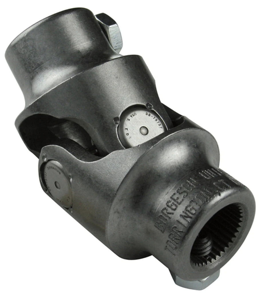 Borgeson Steel Single Steering Universal Joint. Fits 3/4in.-36 Spline X 3/4in. Double-D. 013449 - Main Product View