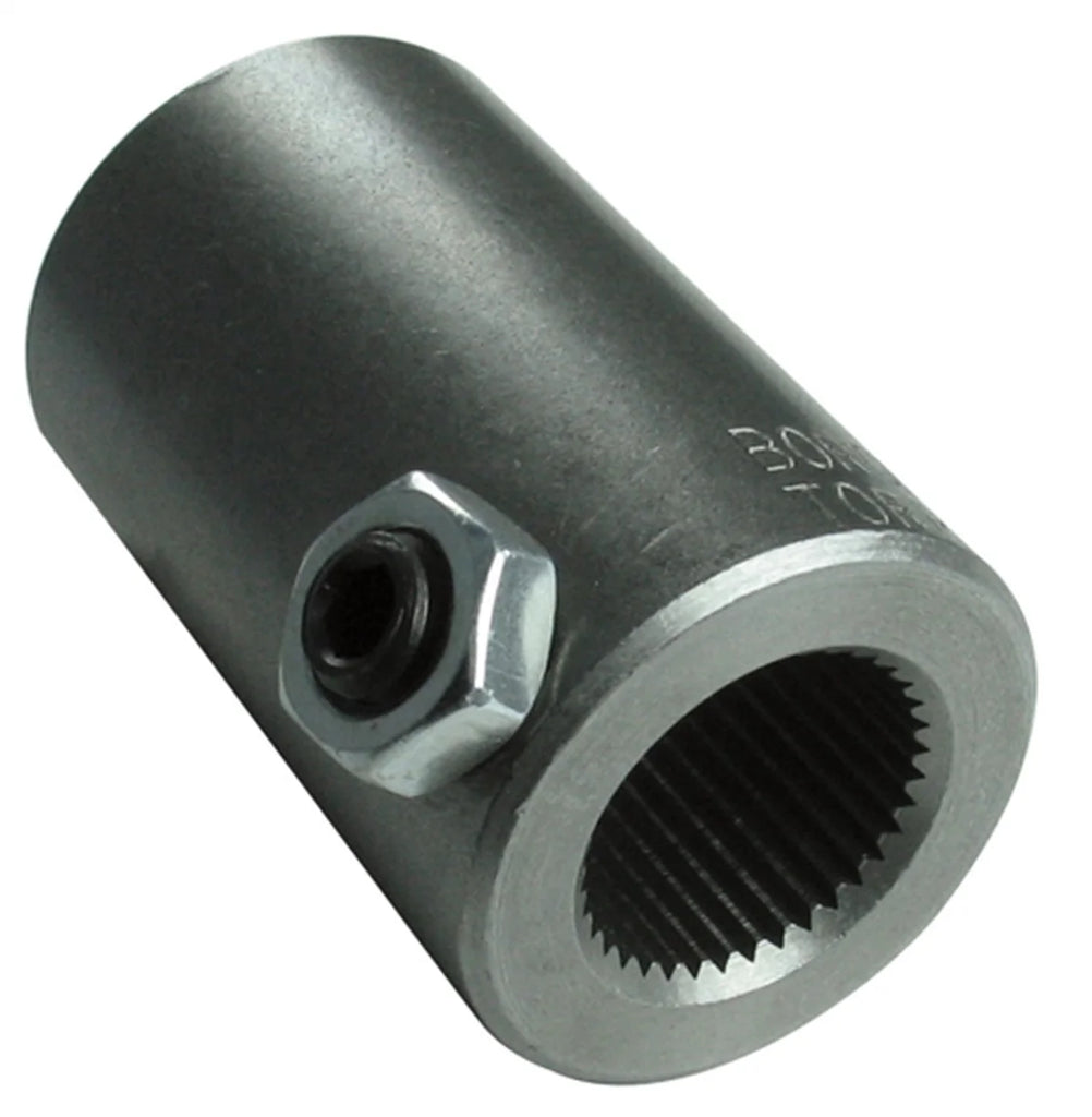 Borgeson Steel steering coupler. Fits 3/4in.-36 Spline X 3/4in. Smooth bore. - Main Product View