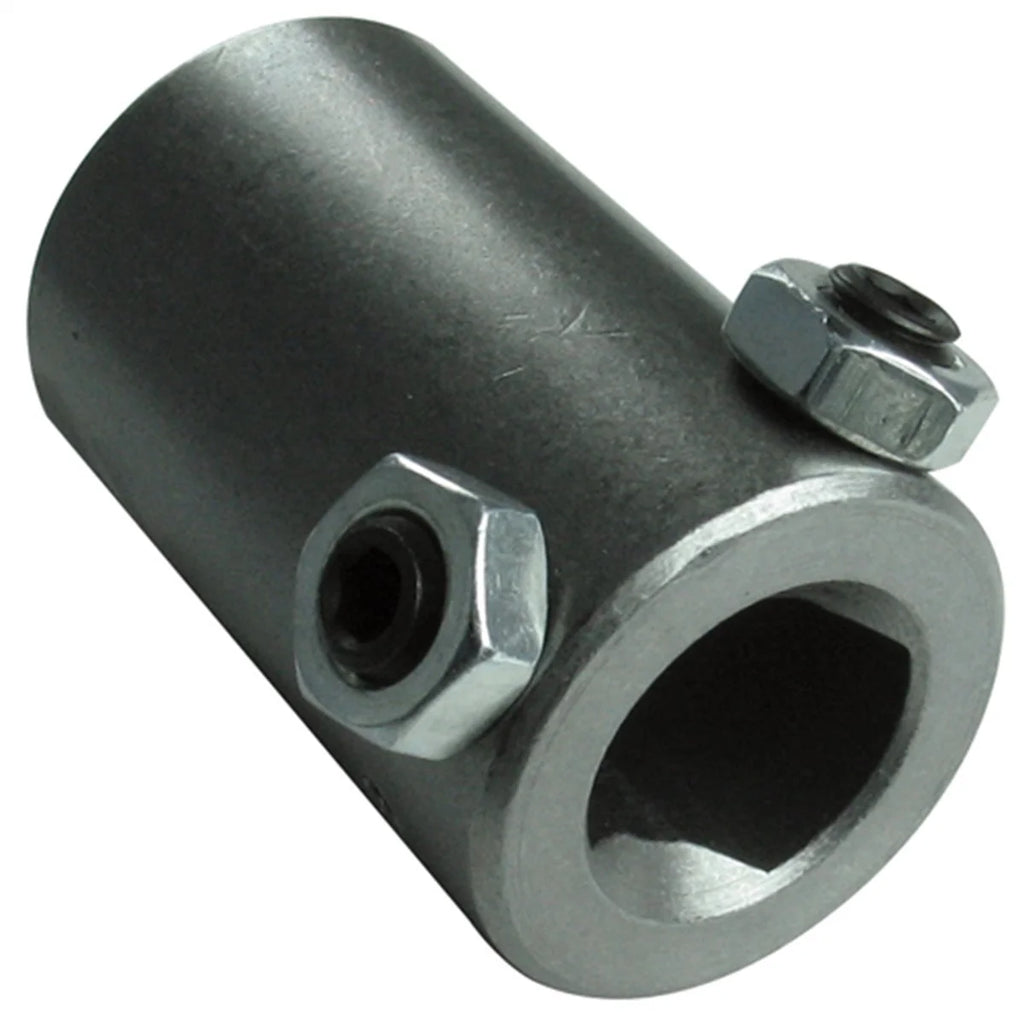 Borgeson Steel steering coupler. Fits 3/4in. Double-D X 3/4in. Smooth bore. - Main Product View