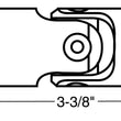 Load image into Gallery viewer, Borgeson Steering U-Joint; Pin/Block; 1in.OD; 9/16-26 Spline X 3/4in. Smooth Bore - Side View