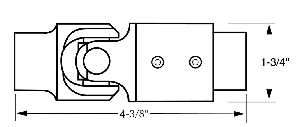 Borgeson Steering Universal Joint/Vibration Damper; Steel; 3/4DD X 1DD - Back View