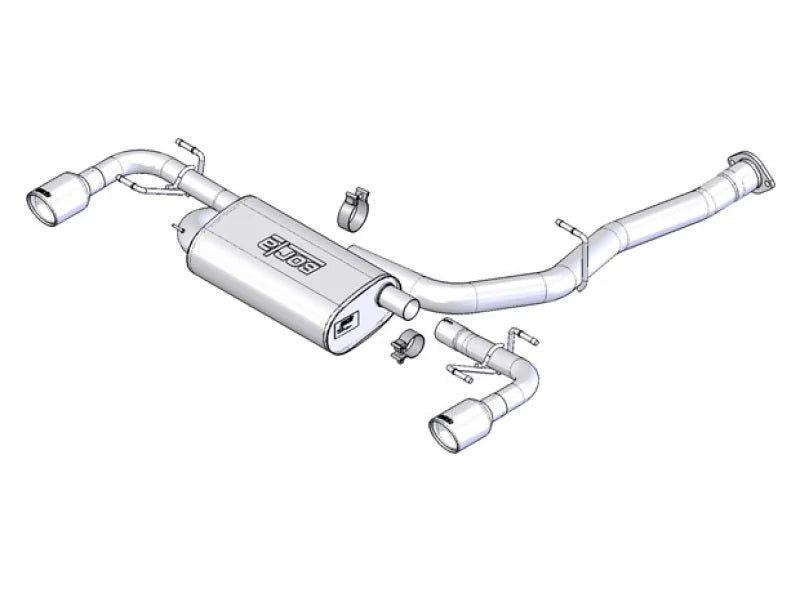 Borla 03-09 Mazda RX-8 1.3L Single Round Rolled Angle-Cut Cat-Back Exhaust - Side View