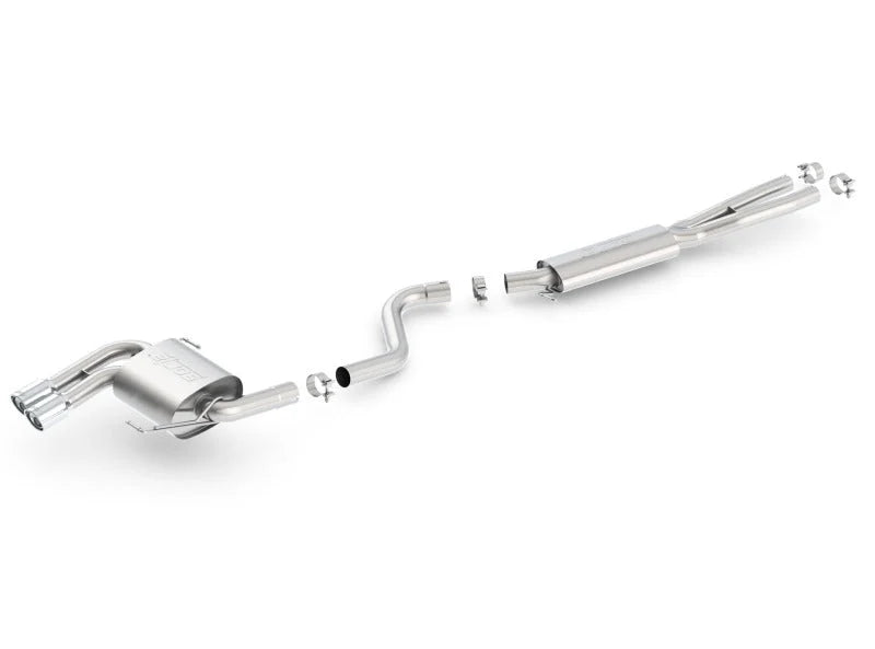 Borla 08-12 BMW 328i Sdm E90 2.0L RWD Dual Left Rear Exit Touring Cat-Back Exhaust - Side View