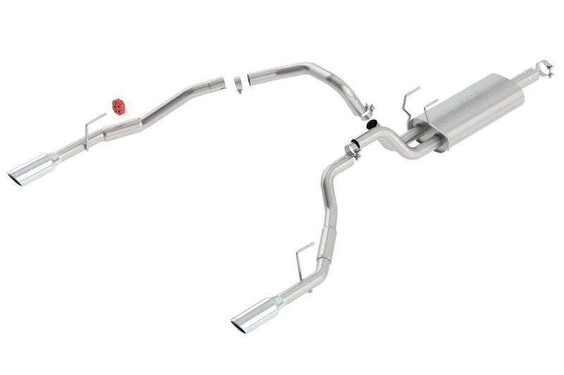 Borla 09-13 Dodge RAM 1500 5.7L CC/SB w/Fact Sngl Exh C/B 3x2.5in Single Round Rolled Split Rear - Main Product View