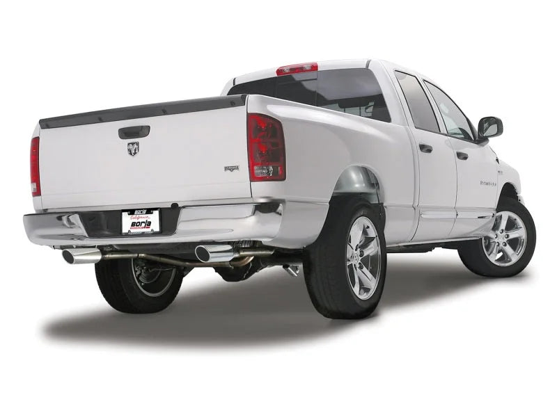 Borla 09-13 Dodge RAM 1500 5.7L CC/SB w/Fact Sngl Exh C/B 3x2.5in Single Round Rolled Split Rear - Side View