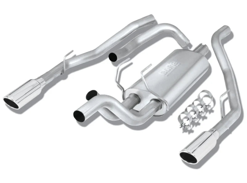 Borla 09-13 Dodge RAM 1500 5.7L CC/SB w/Fact Sngl Exh C/B 3x2.5in Single Round Rolled Split Rear - Detail View