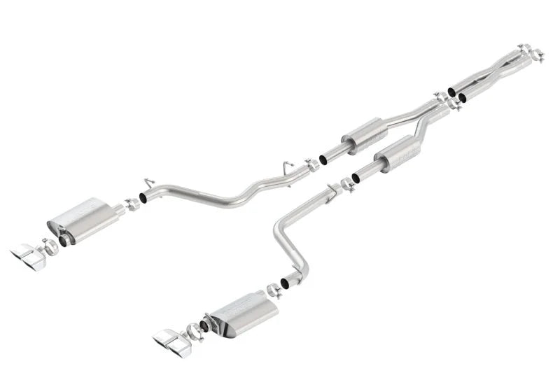 Borla 09-14 Dodge Challenger R/T 5.7L RWD 2Dr. Dual Rctgl. Angle S-Type CB Exhaust - Rear Split Exit - Main Product View