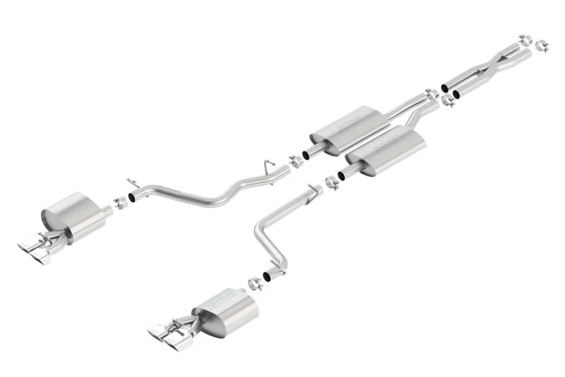 Borla 11-14 Dodge Challenger 3.6L AT/MT RWD 2Dr Single Split Rear Exit Rectangle Tip Catback Exhaust - Side View