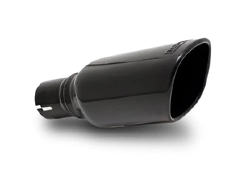 Borla 12-14 Jeep Wrangler JK 2/4Dr Rr Section ATAK Single Square Rlld Angle-Cut Black Chrome Exhaust - Detail View