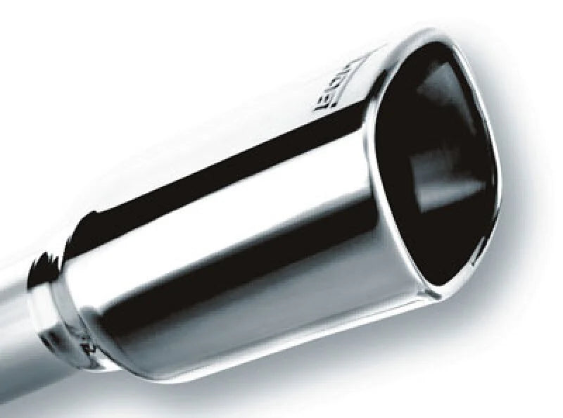 Borla 12-14 Jeep Wrangler JK 2Dr & 4Dr Rear Section ATAK Single Sqaure Rolled Angle-Cut Exit Exhaust - Back View