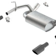 Load image into Gallery viewer, Borla 12-16 Jeep Wrangler 3.6AT/MT 4WD 2+4DR S/ SQ /RL/AC SR 2.5in, 2in Tip 3.5 sqx8 Black Chrome - Side View