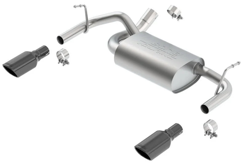 Borla 12-16 Jeep Wrangler 3.6AT/MT 4WD 2+4DR S/ SQ /RL/AC SR 2.5in, 2in Tip 3.5 sqx8 Black Chrome - Side View