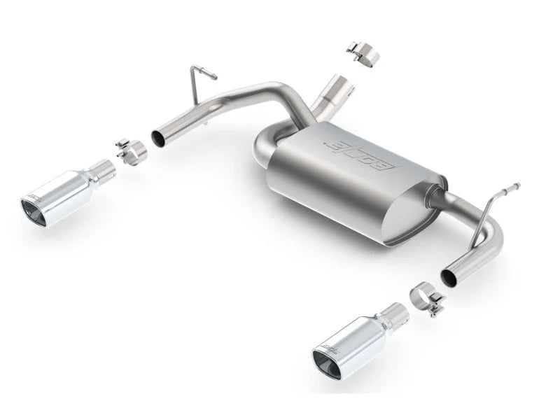 Borla 12-16 Jeep Wrangler 3.6L AT/MT 4WD Single Split Rr Exit Touring Exhaust (rear section only) - Side View