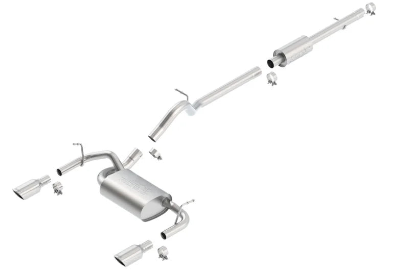 Borla 12-16 Jeep Wrangler JK 3.6L AT/MT 4Wheel 4dr Truck Single Split Rear Exit Catback Exhaust - Side View