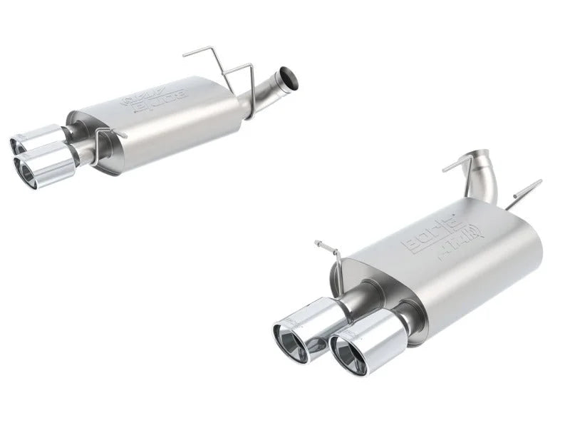 Borla 13-14 Mustang Shelby GT500 GT 5.8L V8 RWD Dual Split Rear Exit ATAK Exhaust Rear Section Only - Side View
