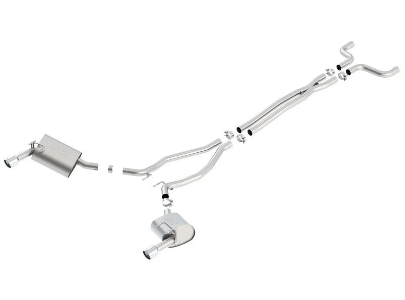 Borla 14-15 Camaro 3.6L V6 Single Split Rear Exit Touring Catback Exhaust - Side View