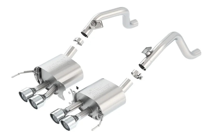 Borla 14-15 Chevy Corvette C7 w/o AFM w/o NPP Atak Rear Section Exhaust Quad Rd RL Tips - Side View