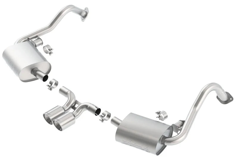 Borla 14-15 Porsche Cayman/Boxster (981) RWD 2Dr Dual Center Rear Exit Catback 4in Tip Exhaust Sys - Side View