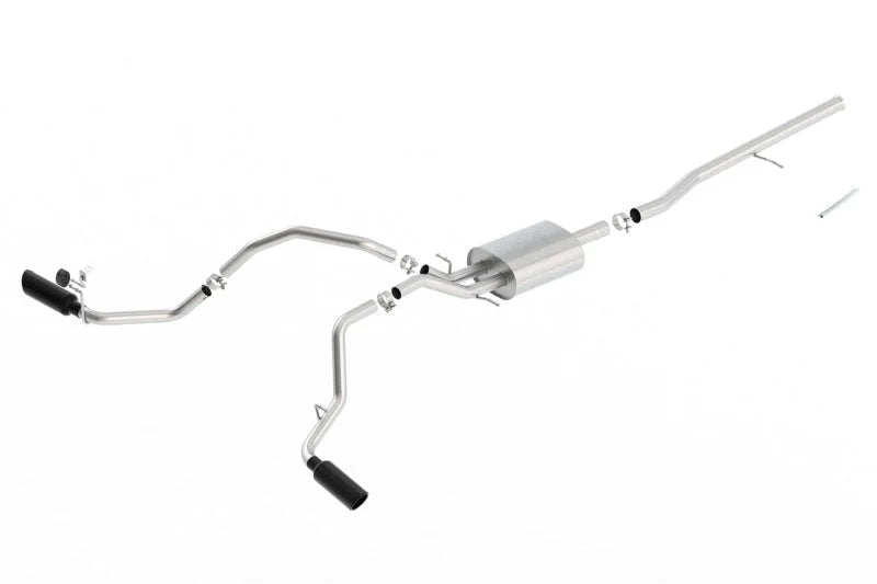 Borla 14-16 Chevrolet Silverado 1500 5.3L ATAK Catback Exhaust w/ Black Chrome Tips - Side View