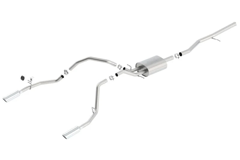 Borla 14 Silv/Sierra 1500 5.3L AT/MT Crew Cab STD Bed ATAK Cat-Back Exhaust - Side View